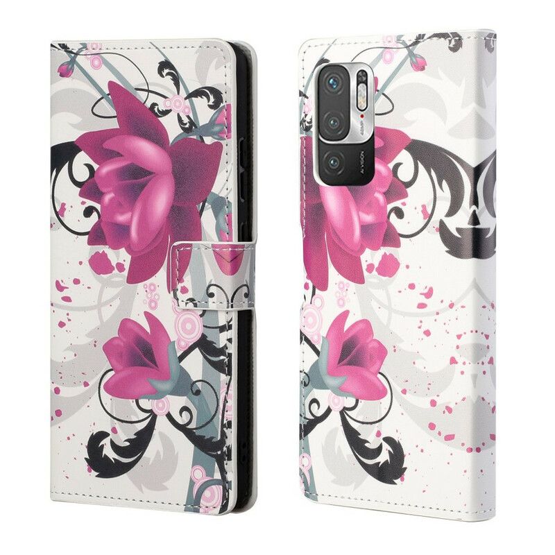 Flip Cover Xiaomi Redmi Note 10 5G / Poco M3 Pro 5G Tropiske Blomster