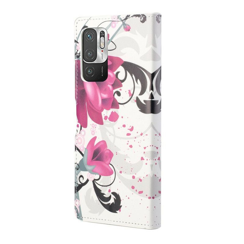 Flip Cover Xiaomi Redmi Note 10 5G / Poco M3 Pro 5G Tropiske Blomster