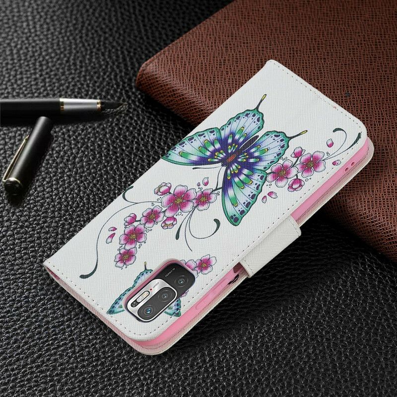 Flip Cover Xiaomi Redmi Note 10 5G / Poco M3 Pro 5G Vidunderlige Sommerfugle