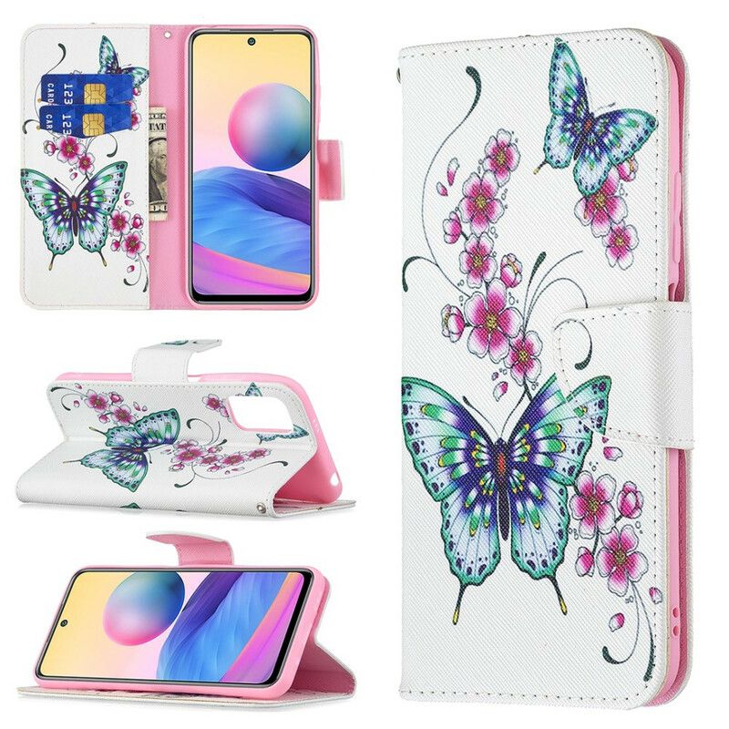 Flip Cover Xiaomi Redmi Note 10 5G / Poco M3 Pro 5G Vidunderlige Sommerfugle