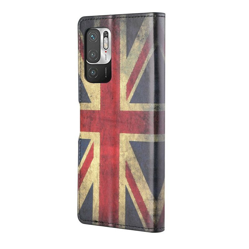 Læder Cover Xiaomi Redmi Note 10 5G / Poco M3 Pro 5G Englands Flag