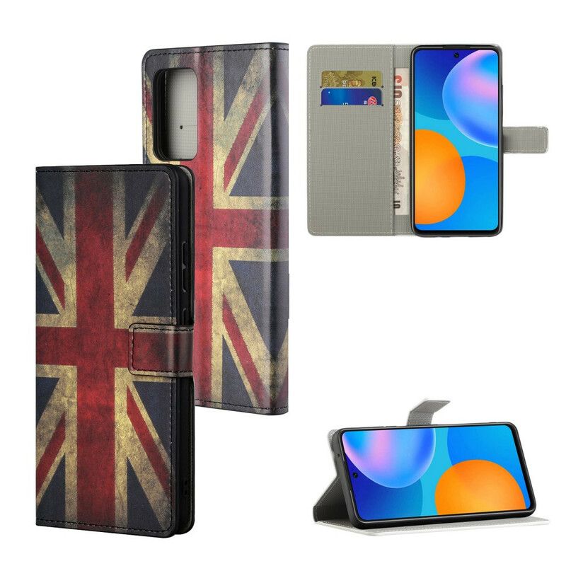 Læder Cover Xiaomi Redmi Note 10 5G / Poco M3 Pro 5G Englands Flag