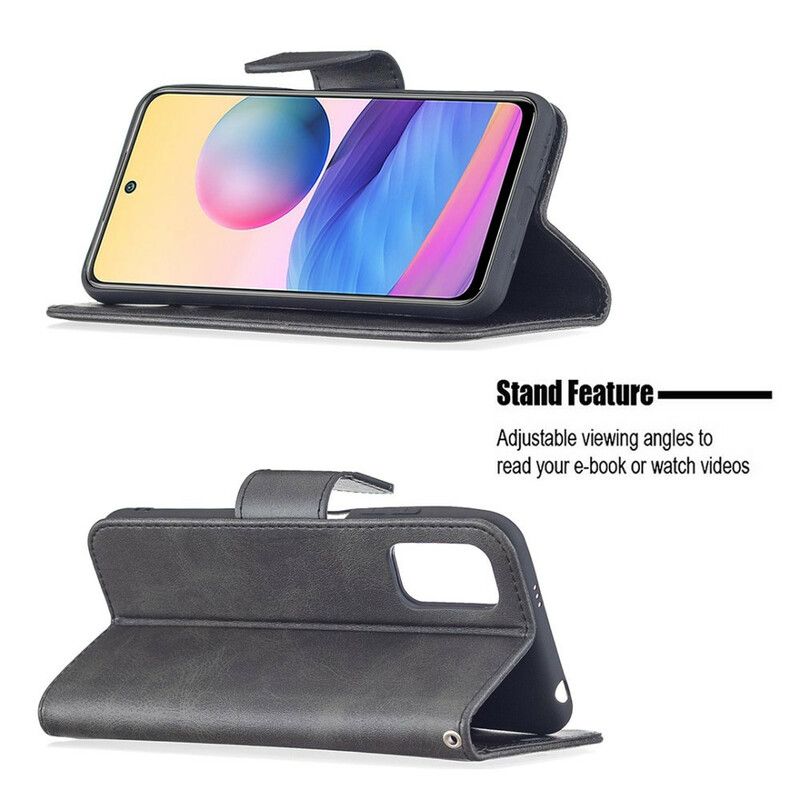 Læder Cover Xiaomi Redmi Note 10 5G / Poco M3 Pro 5G Flip Cover Glat Skrå Klap