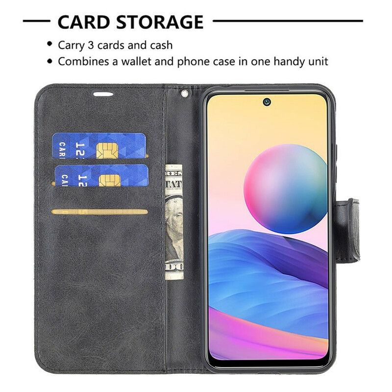 Læder Cover Xiaomi Redmi Note 10 5G / Poco M3 Pro 5G Flip Cover Glat Skrå Klap