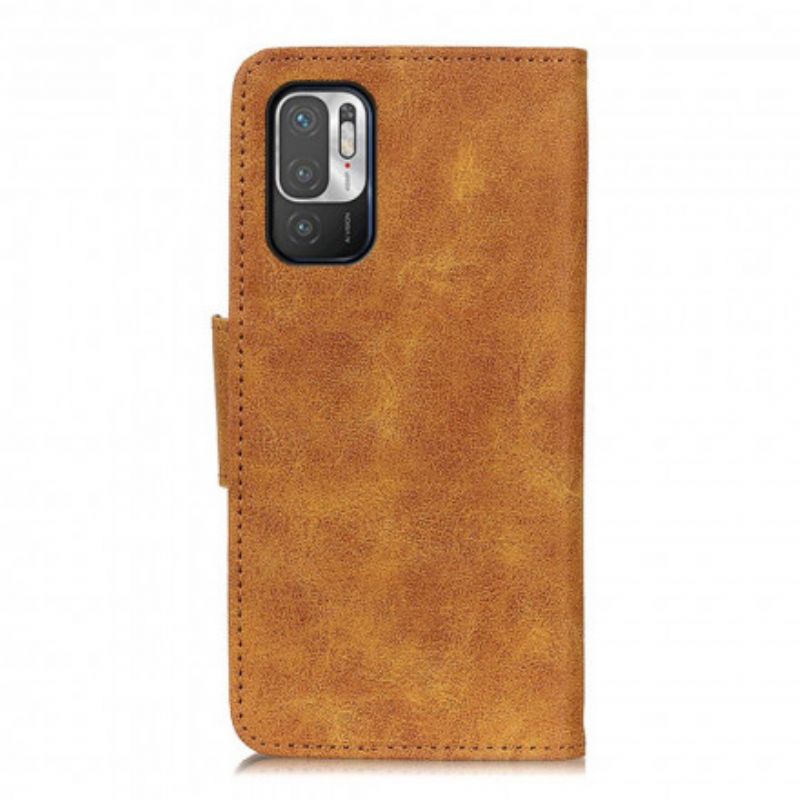 Læder Cover Xiaomi Redmi Note 10 5G / Poco M3 Pro 5G Vintage Vendbar Lås