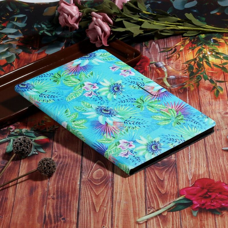 Flip Cover Samsung Galaxy Tab S6 Lite Blomster Og Blade