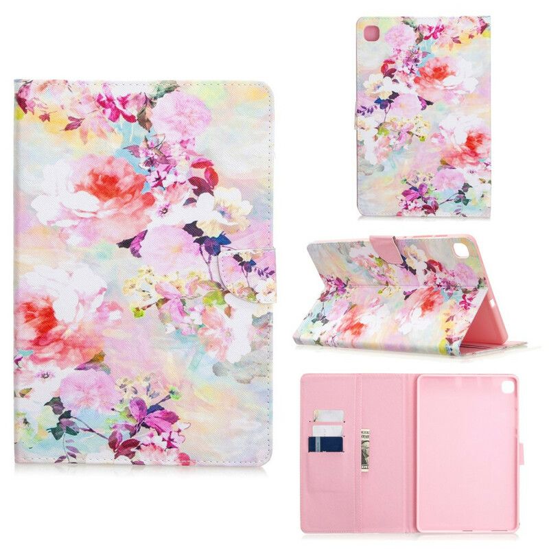 Flip Cover Samsung Galaxy Tab S6 Lite Blomsterserie