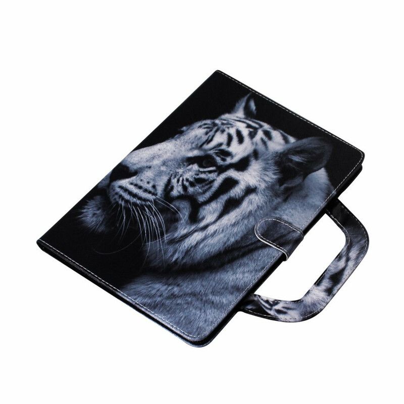 Læder Cover Samsung Galaxy Tab S6 Lite Tiger Med Håndtag