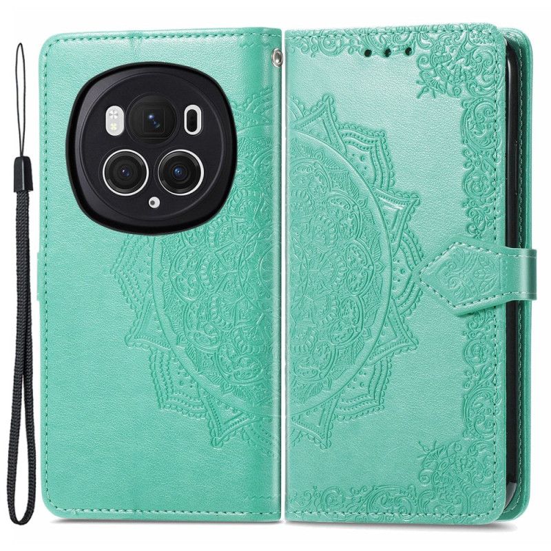 Læder Cover Honor Magic 6 Pro Telefon Etui Barokmandala Med Rem