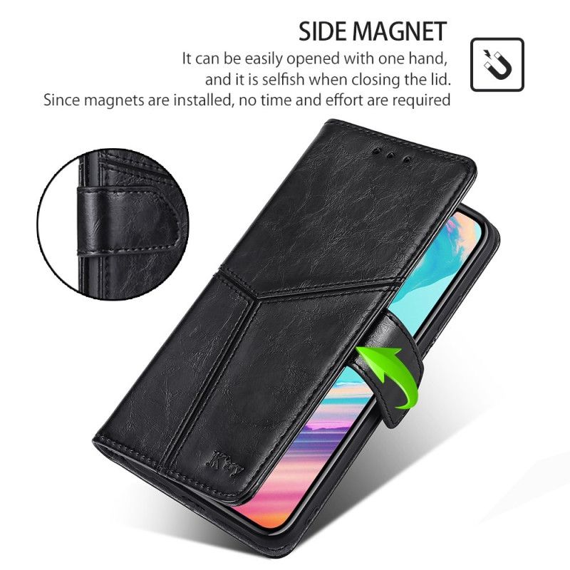 Læder Cover Honor Magic 6 Pro Telefon Etui Vintage Geometrisk Mønster