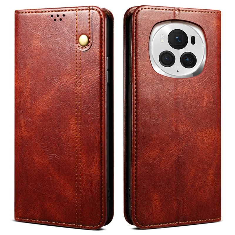 Læder Cover Honor Magic 6 Pro Telefon Etui Vokset Kunstlæder