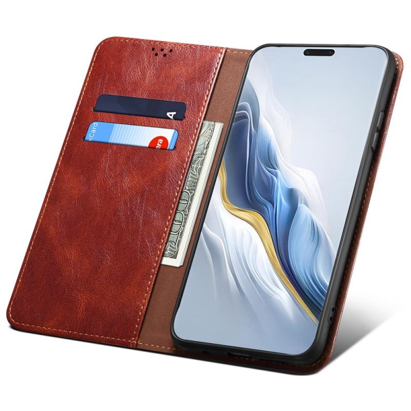 Læder Cover Honor Magic 6 Pro Telefon Etui Vokset Kunstlæder