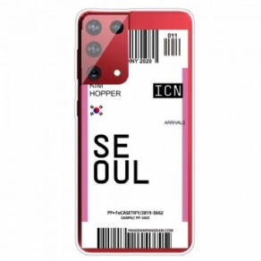 Cover Samsung Galaxy S21 Ultra 5G Boardingkort Til Seoul