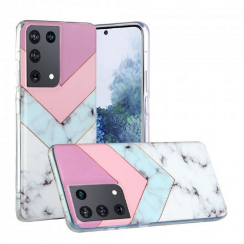 Cover Samsung Galaxy S21 Ultra 5G Farverig Glamourmarmor