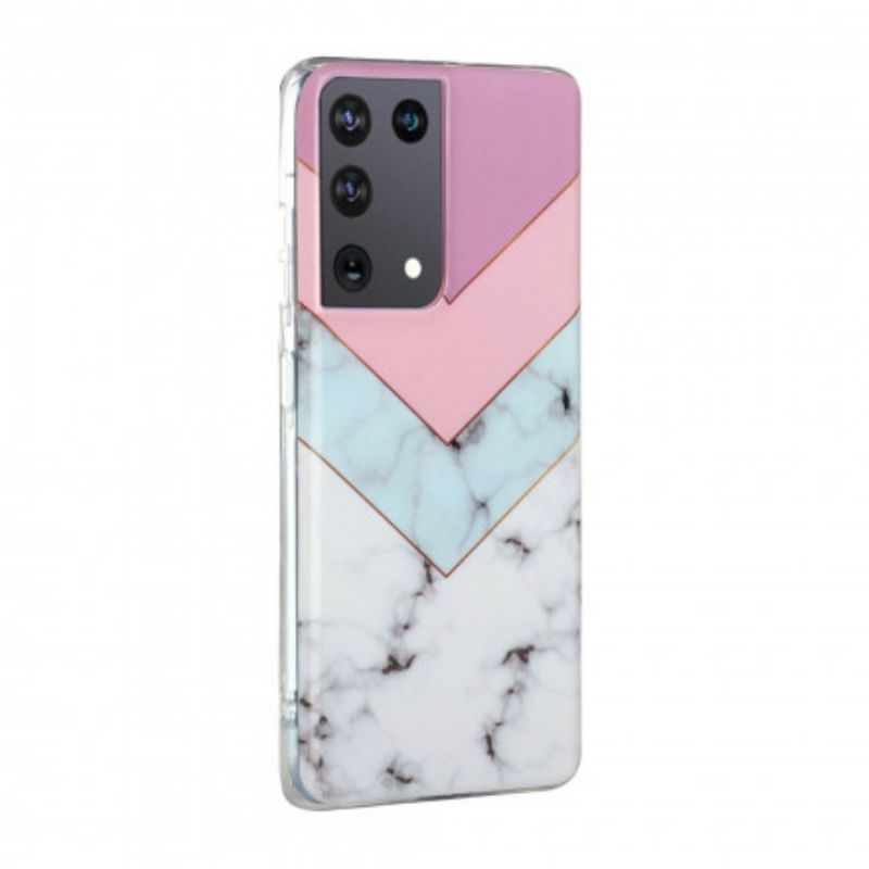 Cover Samsung Galaxy S21 Ultra 5G Farverig Glamourmarmor