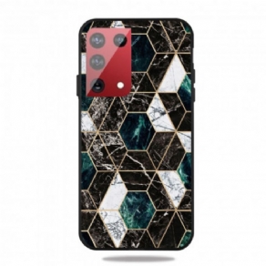 Cover Samsung Galaxy S21 Ultra 5G Farvet Geometrisk Marmor