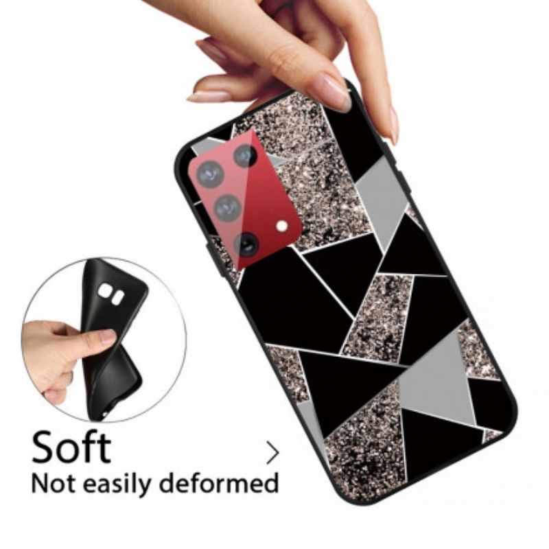 Cover Samsung Galaxy S21 Ultra 5G Farvet Geometrisk Marmor