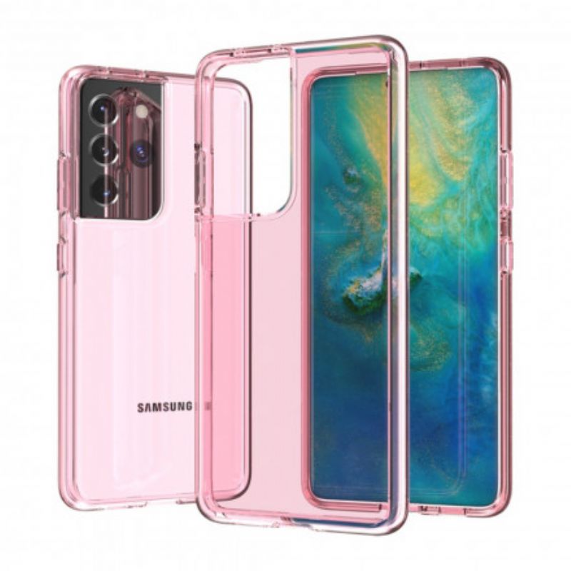 Cover Samsung Galaxy S21 Ultra 5G Farvet Transparent