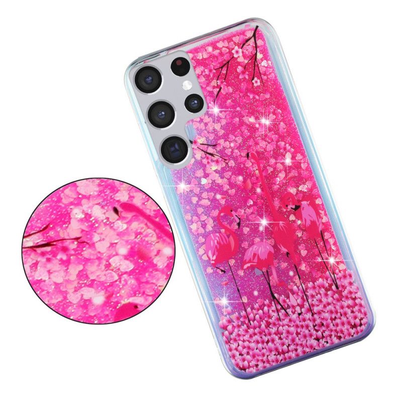 Cover Samsung Galaxy S21 Ultra 5G Flamingo Pailletter