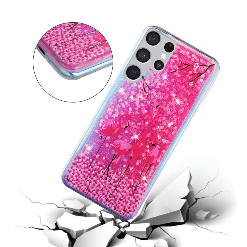 Cover Samsung Galaxy S21 Ultra 5G Flamingo Pailletter