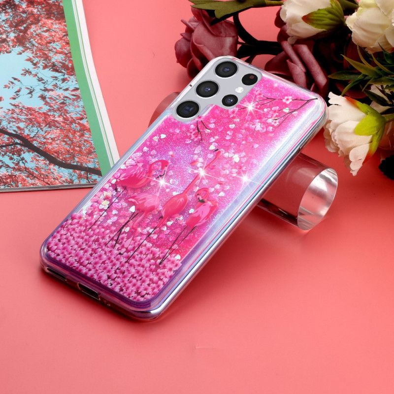 Cover Samsung Galaxy S21 Ultra 5G Flamingo Pailletter