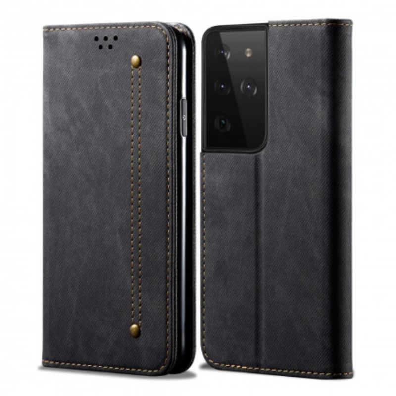 Cover Samsung Galaxy S21 Ultra 5G Flip Cover Denimstof