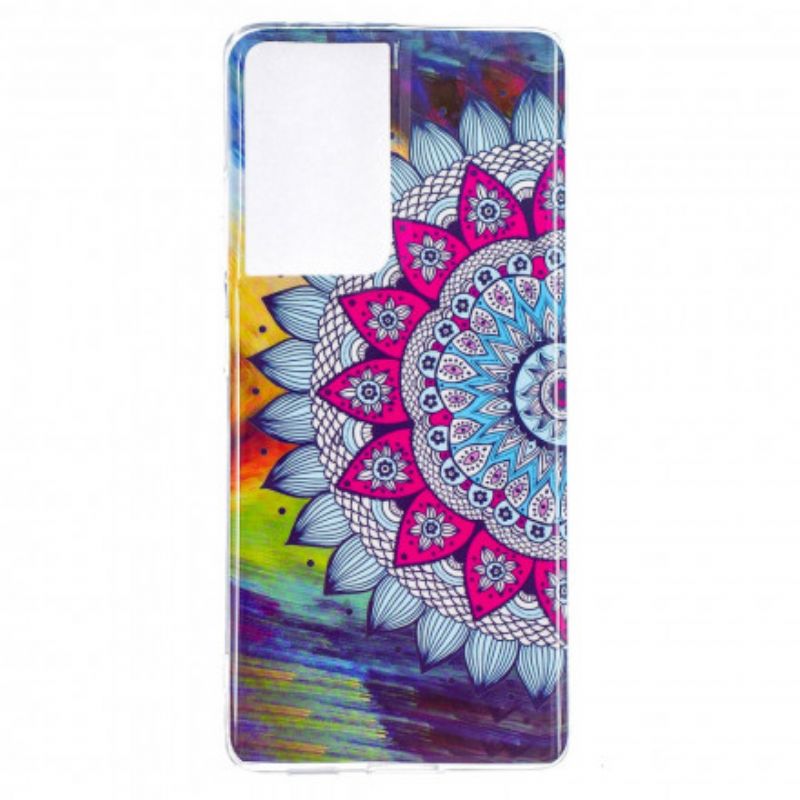 Cover Samsung Galaxy S21 Ultra 5G Fluorescerende Farverig Mandala