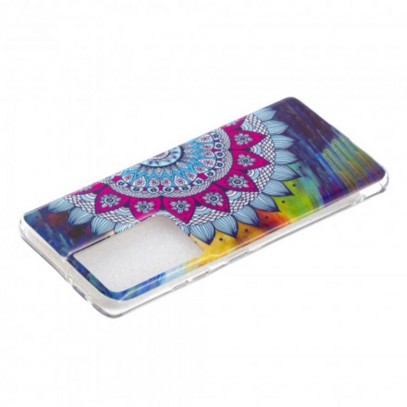 Cover Samsung Galaxy S21 Ultra 5G Fluorescerende Farverig Mandala