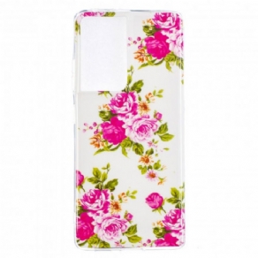 Cover Samsung Galaxy S21 Ultra 5G Fluorescerende Frihedsblomster