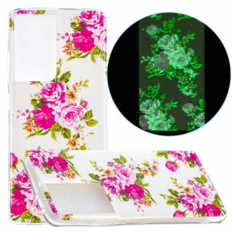 Cover Samsung Galaxy S21 Ultra 5G Fluorescerende Frihedsblomster