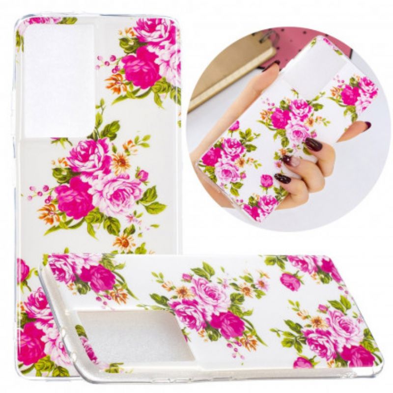 Cover Samsung Galaxy S21 Ultra 5G Fluorescerende Frihedsblomster