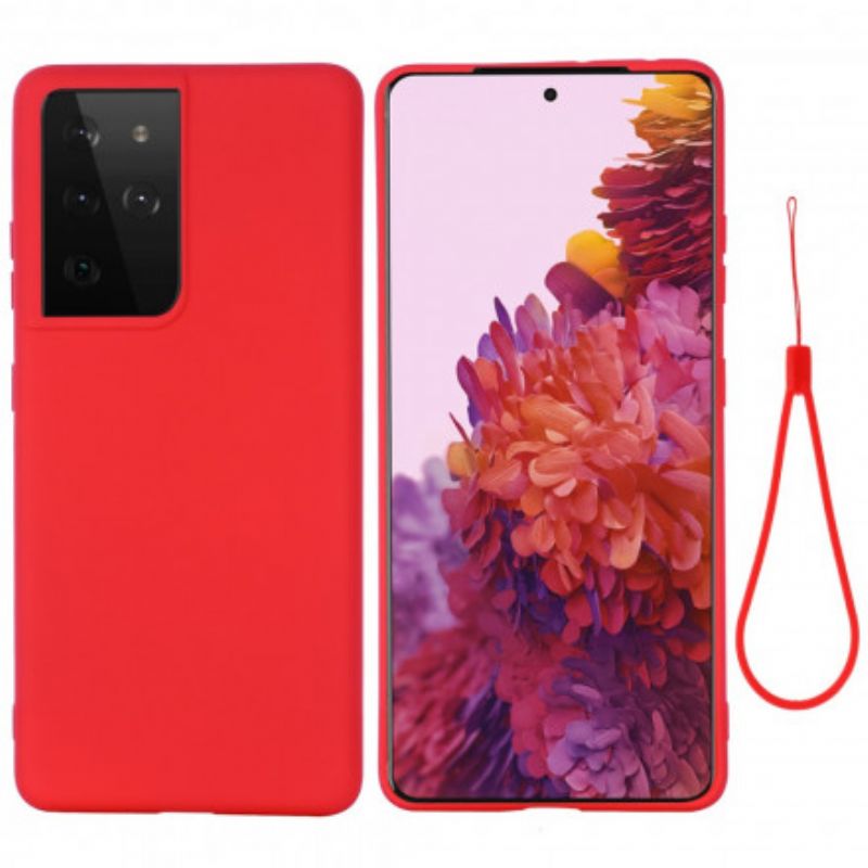 Cover Samsung Galaxy S21 Ultra 5G Flydende Silikone Design