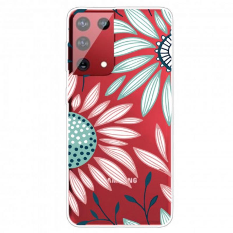 Cover Samsung Galaxy S21 Ultra 5G En Gennemsigtig Blomst