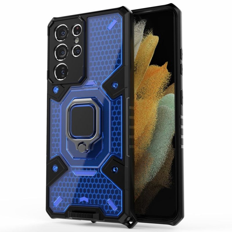 Cover Samsung Galaxy S21 Ultra 5G Honeycomb Med Ring