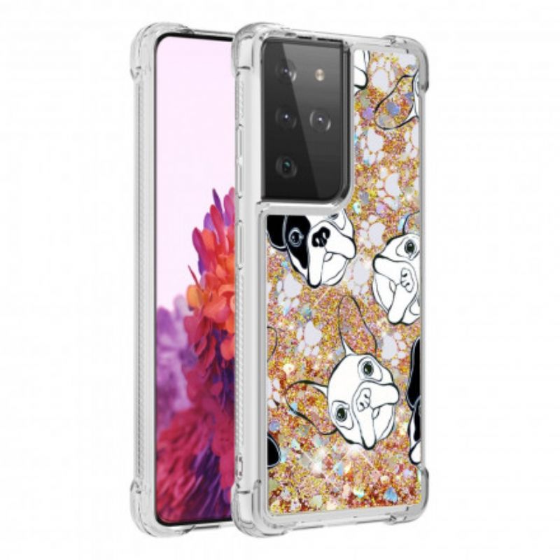 Cover Samsung Galaxy S21 Ultra 5G Hr Glitter Dog