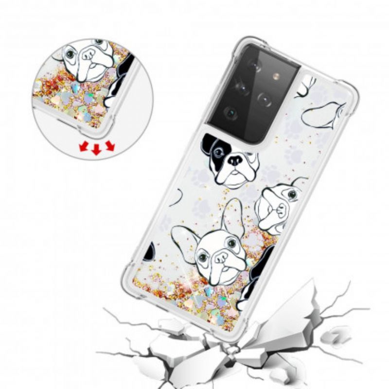 Cover Samsung Galaxy S21 Ultra 5G Hr Glitter Dog