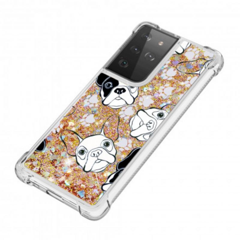 Cover Samsung Galaxy S21 Ultra 5G Hr Glitter Dog