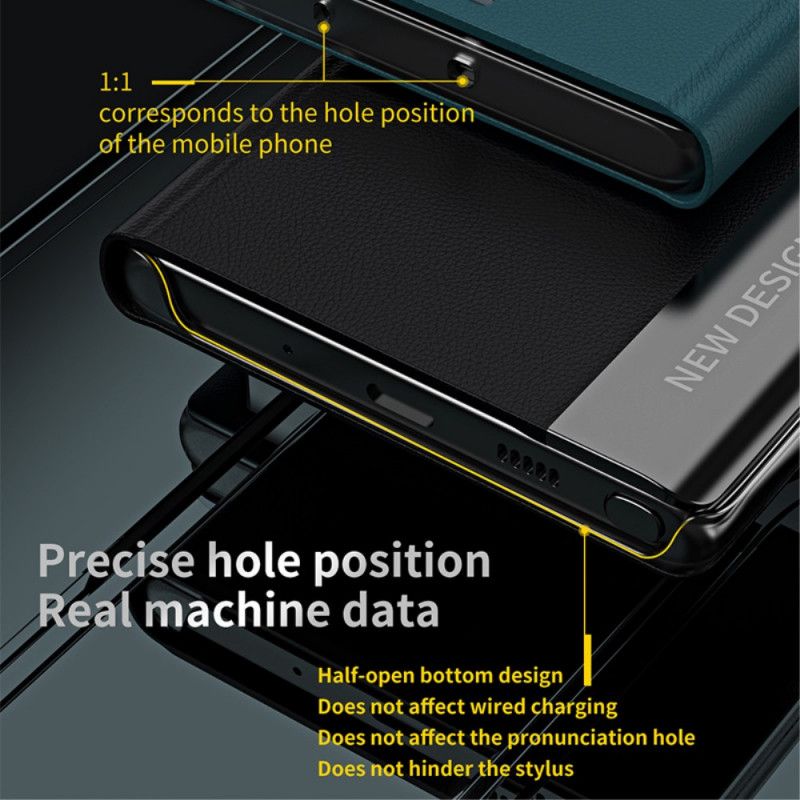 Cover Samsung Galaxy S21 Ultra 5G Imiteret Læder Nyt Design