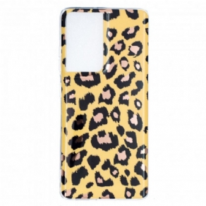 Cover Samsung Galaxy S21 Ultra 5G Marmor I Leopardstil