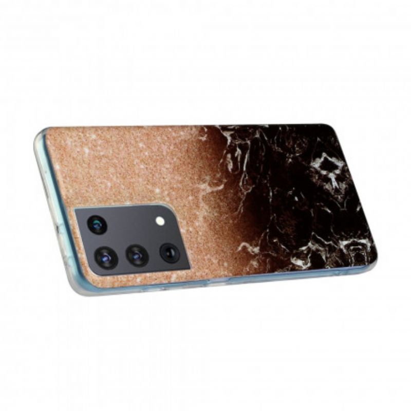 Cover Samsung Galaxy S21 Ultra 5G Marmorglittergradienter