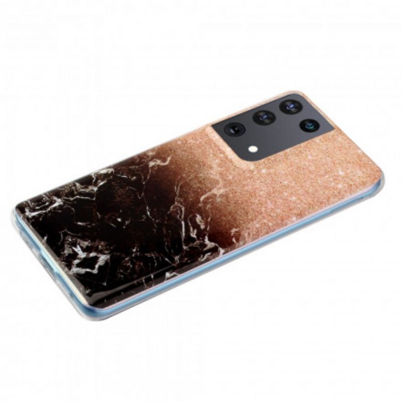 Cover Samsung Galaxy S21 Ultra 5G Marmorglittergradienter