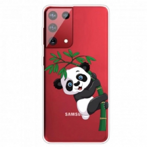 Cover Samsung Galaxy S21 Ultra 5G Panda På Bambus