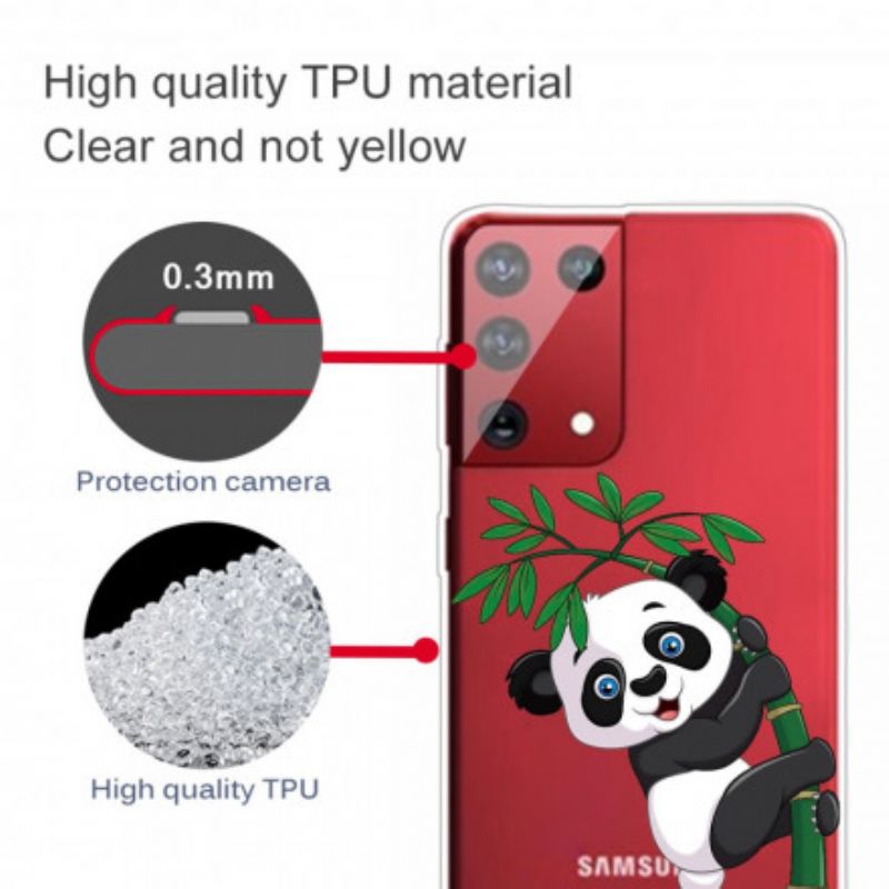 Cover Samsung Galaxy S21 Ultra 5G Panda På Bambus