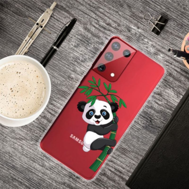 Cover Samsung Galaxy S21 Ultra 5G Panda På Bambus