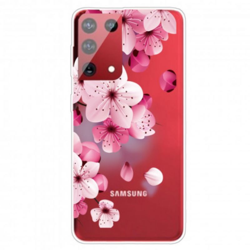 Cover Samsung Galaxy S21 Ultra 5G Små Lyserøde Blomster