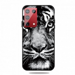 Cover Samsung Galaxy S21 Ultra 5G Sort Og Hvid Tiger