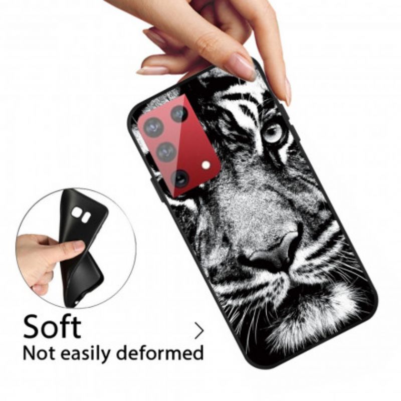 Cover Samsung Galaxy S21 Ultra 5G Sort Og Hvid Tiger