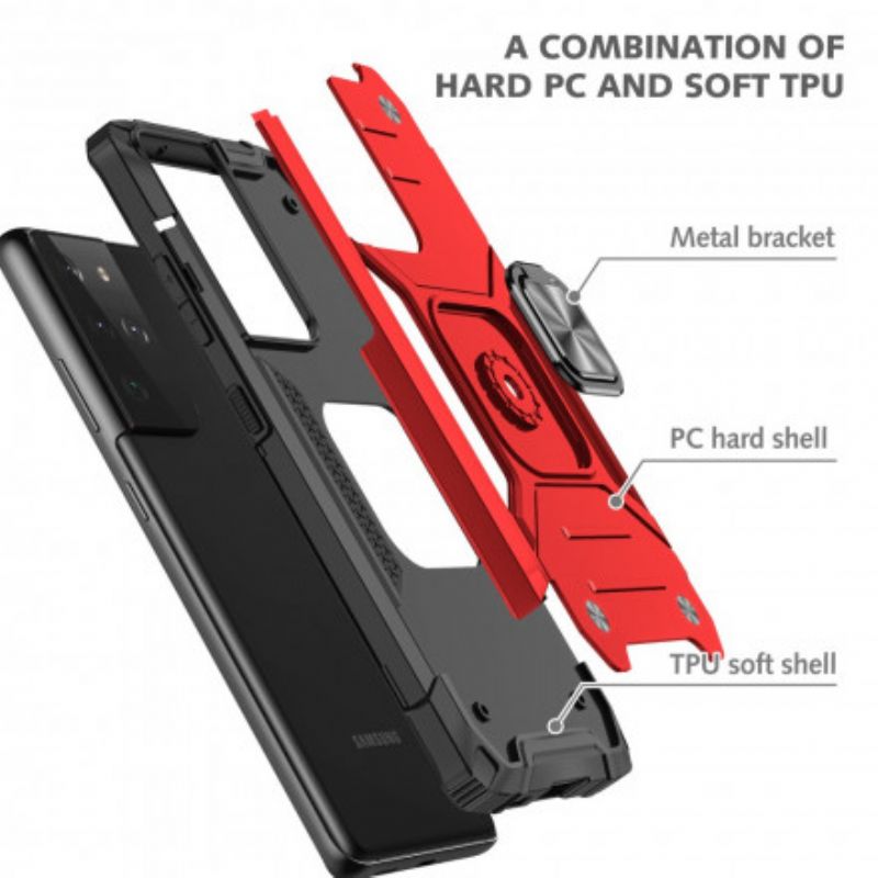 Cover Samsung Galaxy S21 Ultra 5G Stærk Aftagelig Ring