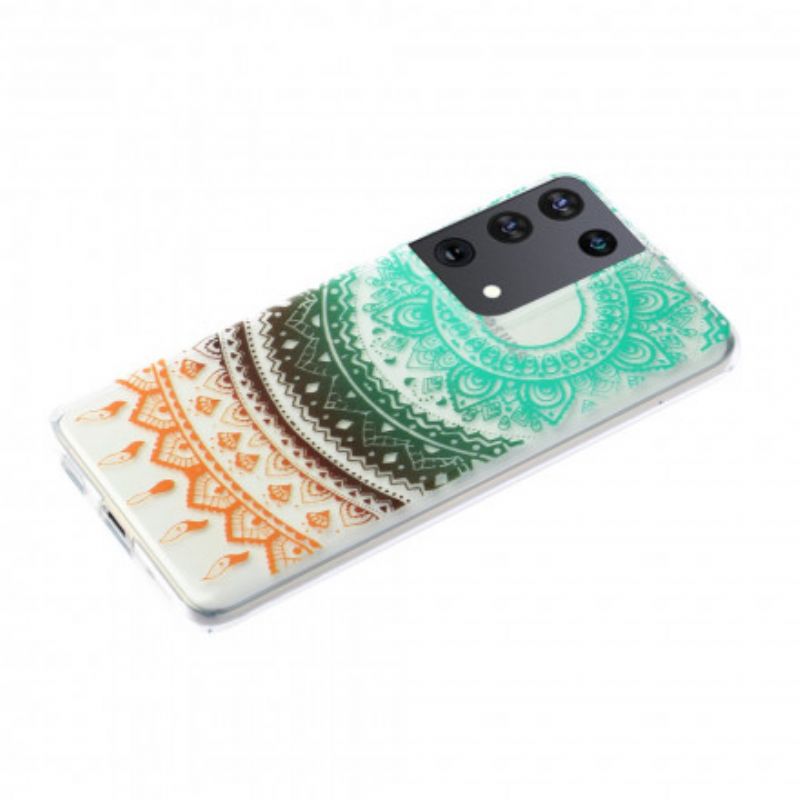 Cover Samsung Galaxy S21 Ultra 5G Transparent Blomster Mandala