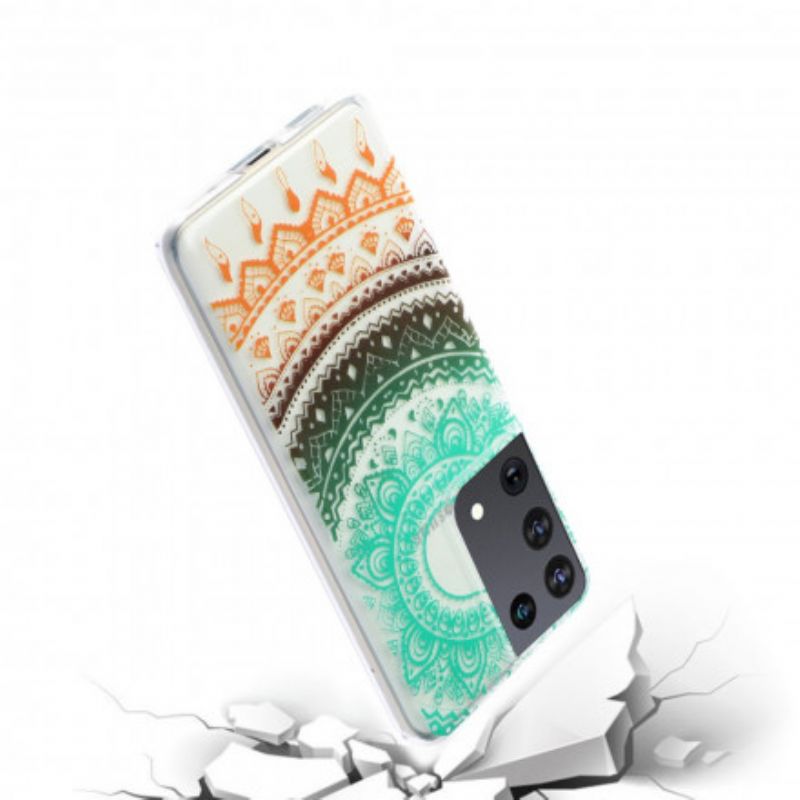 Cover Samsung Galaxy S21 Ultra 5G Transparent Blomster Mandala